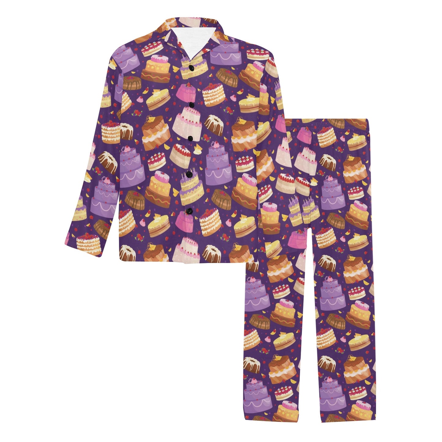 Cake Pattern Print Design 05 Men's Long Pajama Set