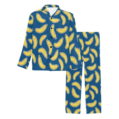 Banana Pattern Print Design BA03 Men's Long Pajama Set