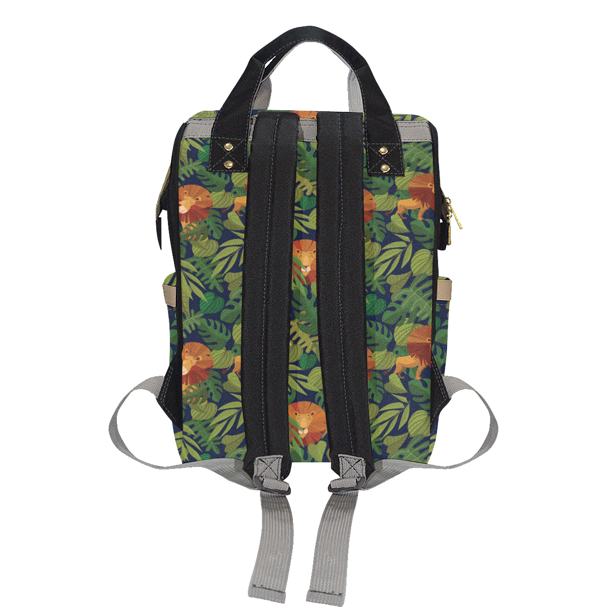 Lion Jungle Pattern Print Design 05 Diaper Bag Backpack
