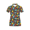 Acoustic Guitar Pattern Print Design 01 Women's Polo Shirt