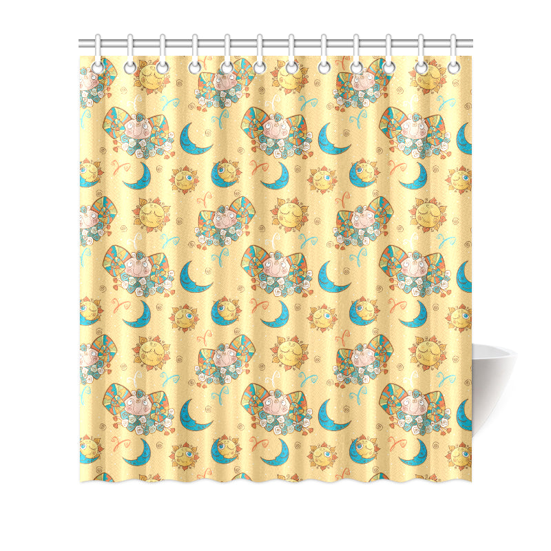 Aries Zodiac Pattern Print Design 03 Shower Curtain