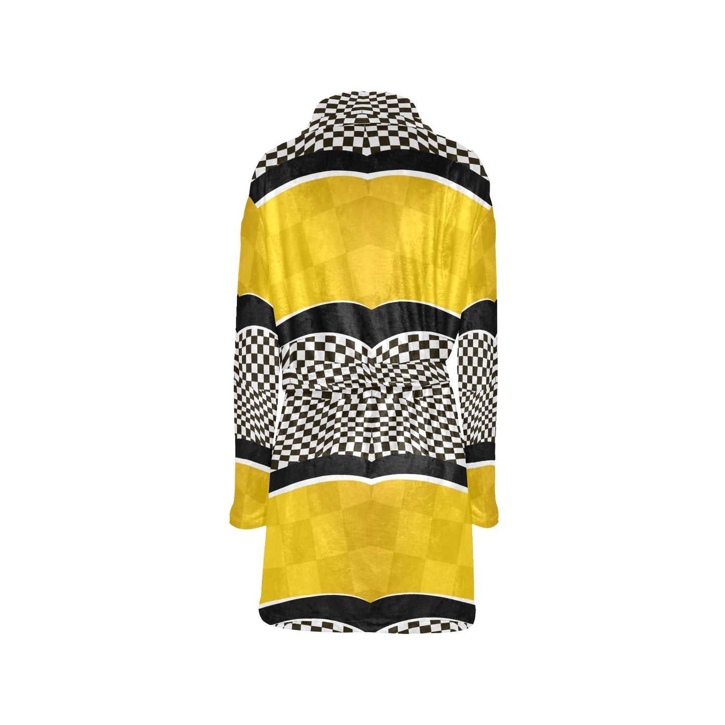 Checkered Pattern Print Design 02 Women's Fleece Robe