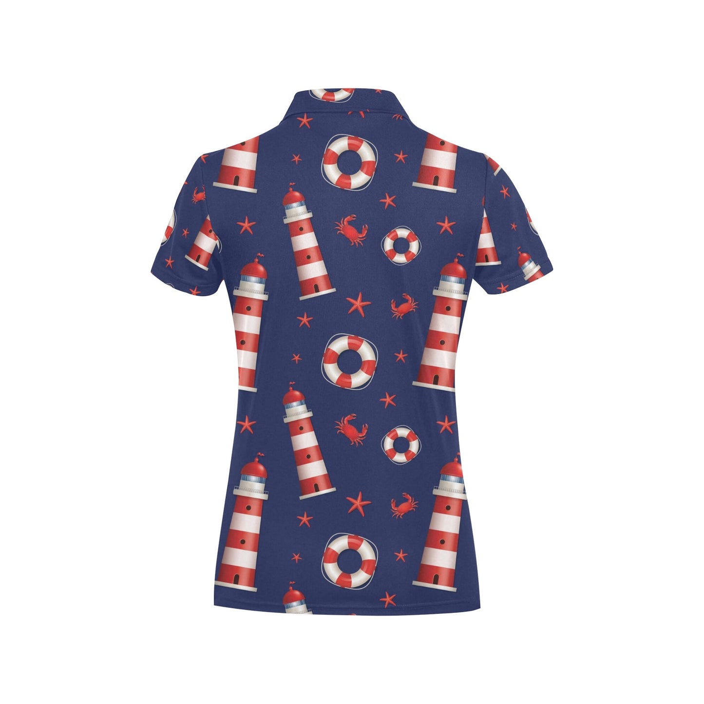 Nautical Pattern Print Design A03 Women's Polo Shirt