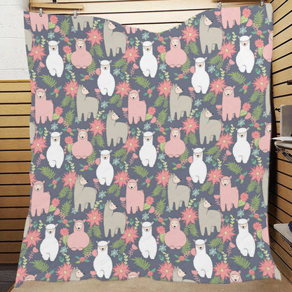 Alpaca Pattern Print Design 03 Premium Quilt