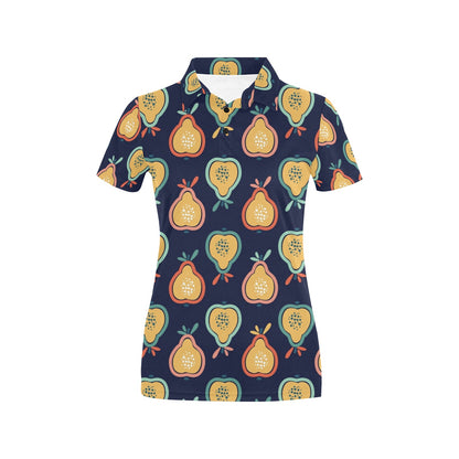 Pear Pattern Print Design PE03 Women's Polo Shirt