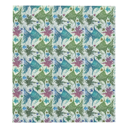 Angelfish Tribal Pattern Print Design 01 Premium Quilt