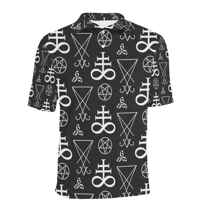 Pentagram Pattern Print Design A04 Men Polo Shirt