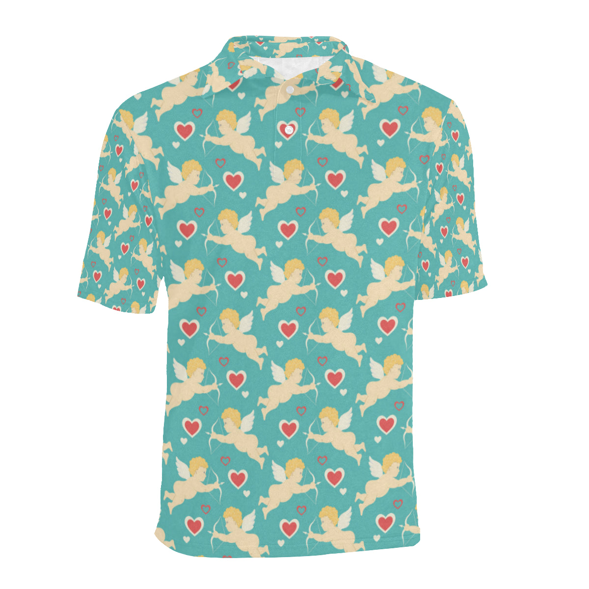 Cupid Pattern Print Design 01 Men Polo Shirt