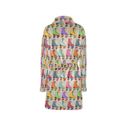 Roller skate Pattern Print Design A01 Women's Fleece Robe