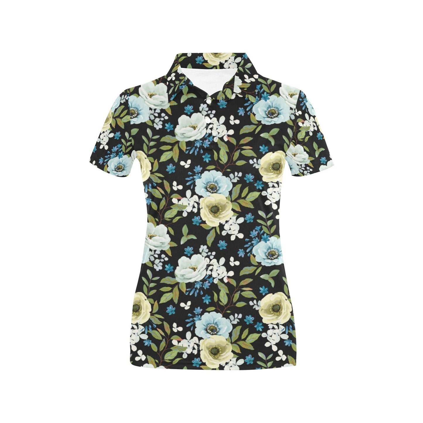 Anemone Pattern Print Design AM03 Women's Polo Shirt