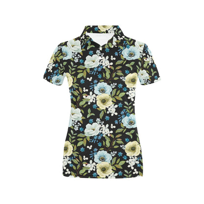 Anemone Pattern Print Design AM03 Women's Polo Shirt