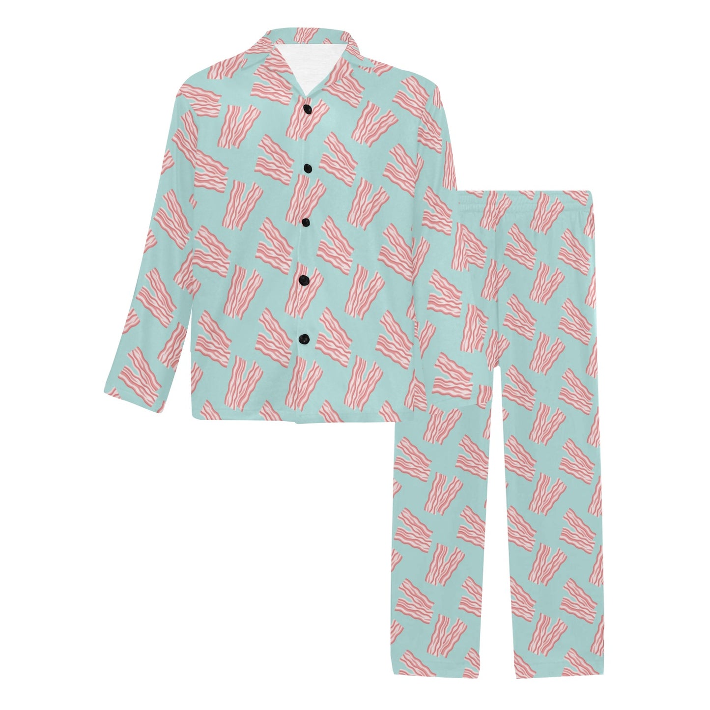 Bacon Pattern Print Design 04 Men's Long Pajama Set