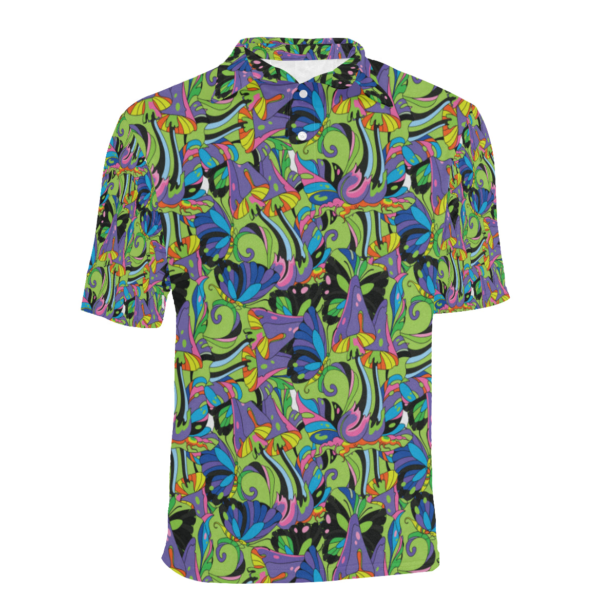 Psychedelic Trippy Mushroom Themed Men Polo Shirt