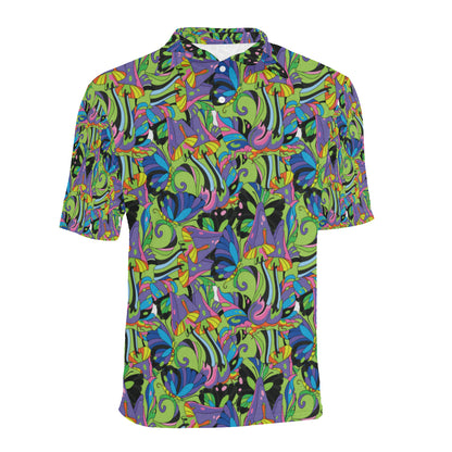 Psychedelic Trippy Mushroom Themed Men Polo Shirt