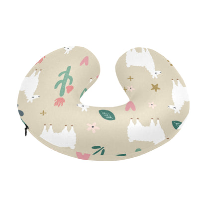 Llama Cactus Pattern Print Design 09 U-Shaped Travel Neck Pillow