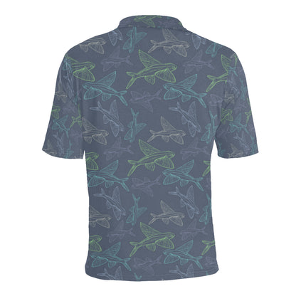 Flying Fish Pattern Print Design 02 Men Polo Shirt