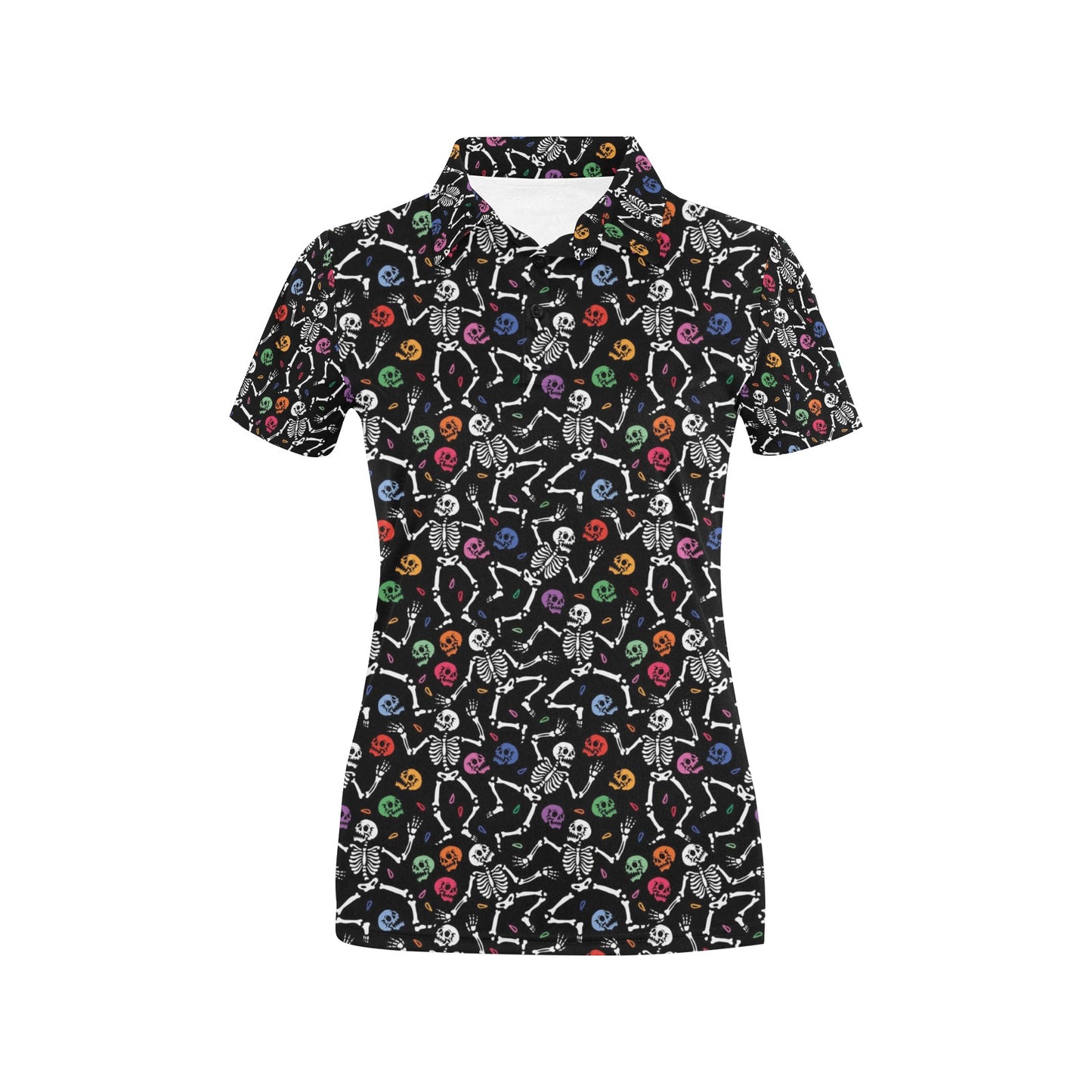 Skeleton Print Design LKS307 Women's Polo Shirt