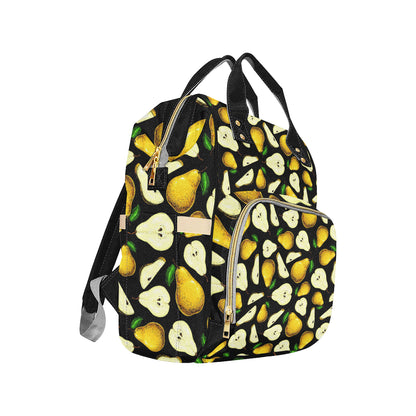 Pear Pattern Print Design PE01 Diaper Bag Backpack