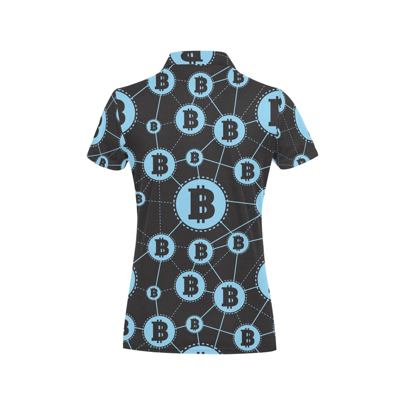 Cryptocurrency Pattern Print Design 02 Women's Polo Shirt