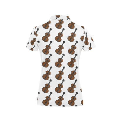 Violin Print Design LKS405 Women's Polo Shirt