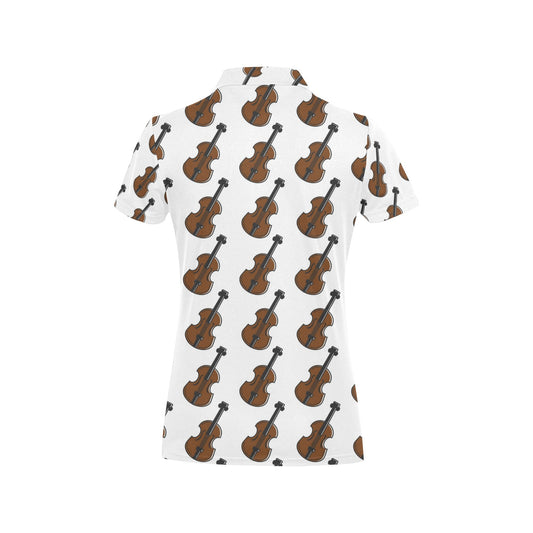 Violin Print Design LKS405 Women's Polo Shirt
