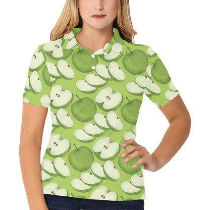Apple Pattern Print Design AP010 Women's Polo Shirt