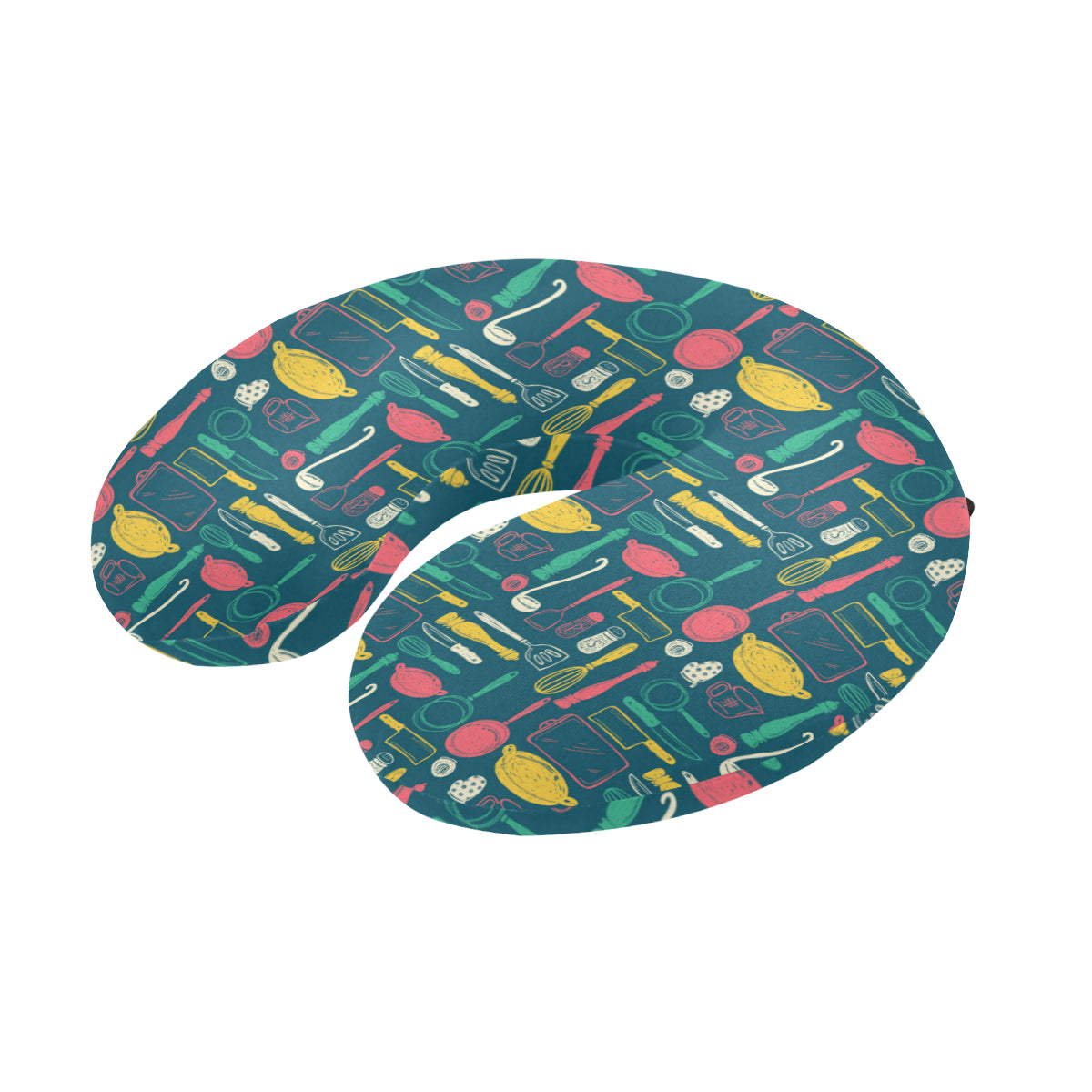 Cooking Kitchen Tools Pattern Print Design 01 U-Shaped Travel Neck Pillow