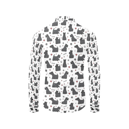 Scottish Terriers Print Design LKS3015 Men's Long Sleeve Dress Shirt