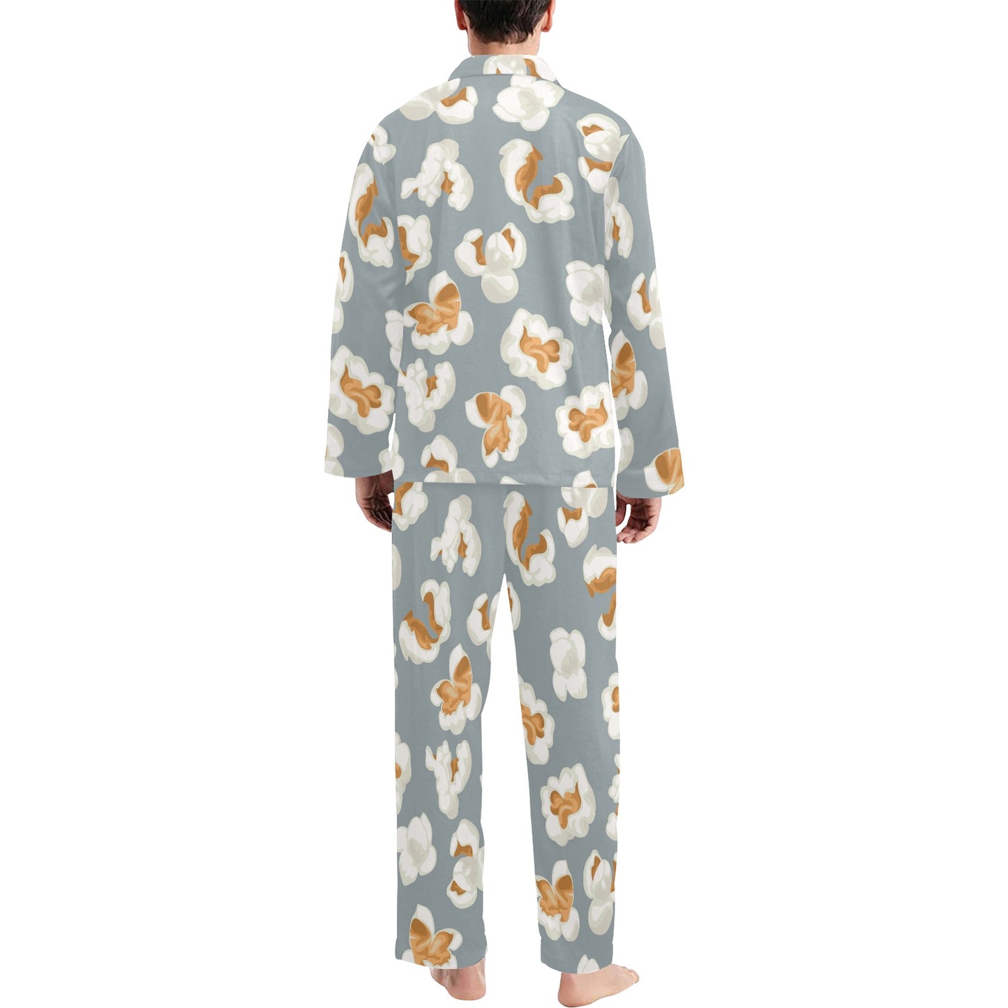 Popcorn Pattern Print Design A05 Men's Long Pajama Set