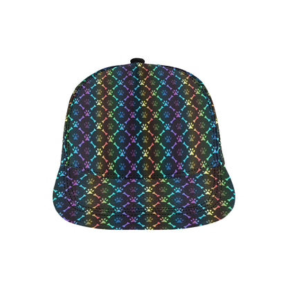 Paw Rainbow Print Snapback Cap