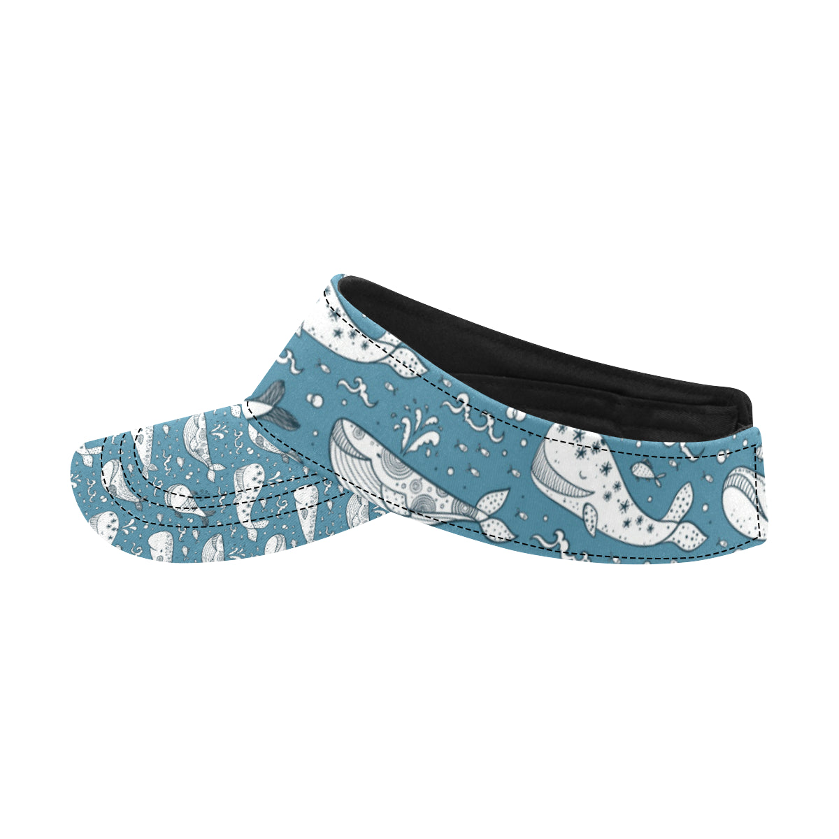 Humpback Whale Pattern Print Design 03 Unisex Sun Visor