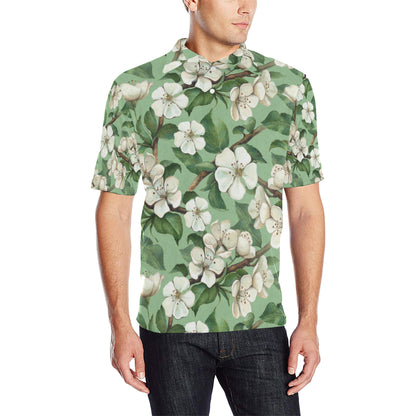 Apple blossom Pattern Print Design AB02 Men Polo Shirt