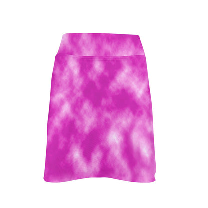 Tie Dye Pink Design Print 17" Golf & Pickleball Skort with Pockets