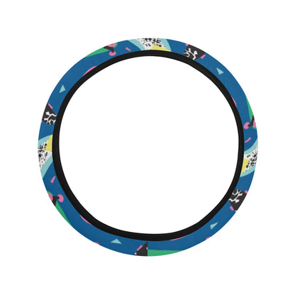 Skateboard Print Design LKS302 Steering Wheel Cover with Elastic Edge