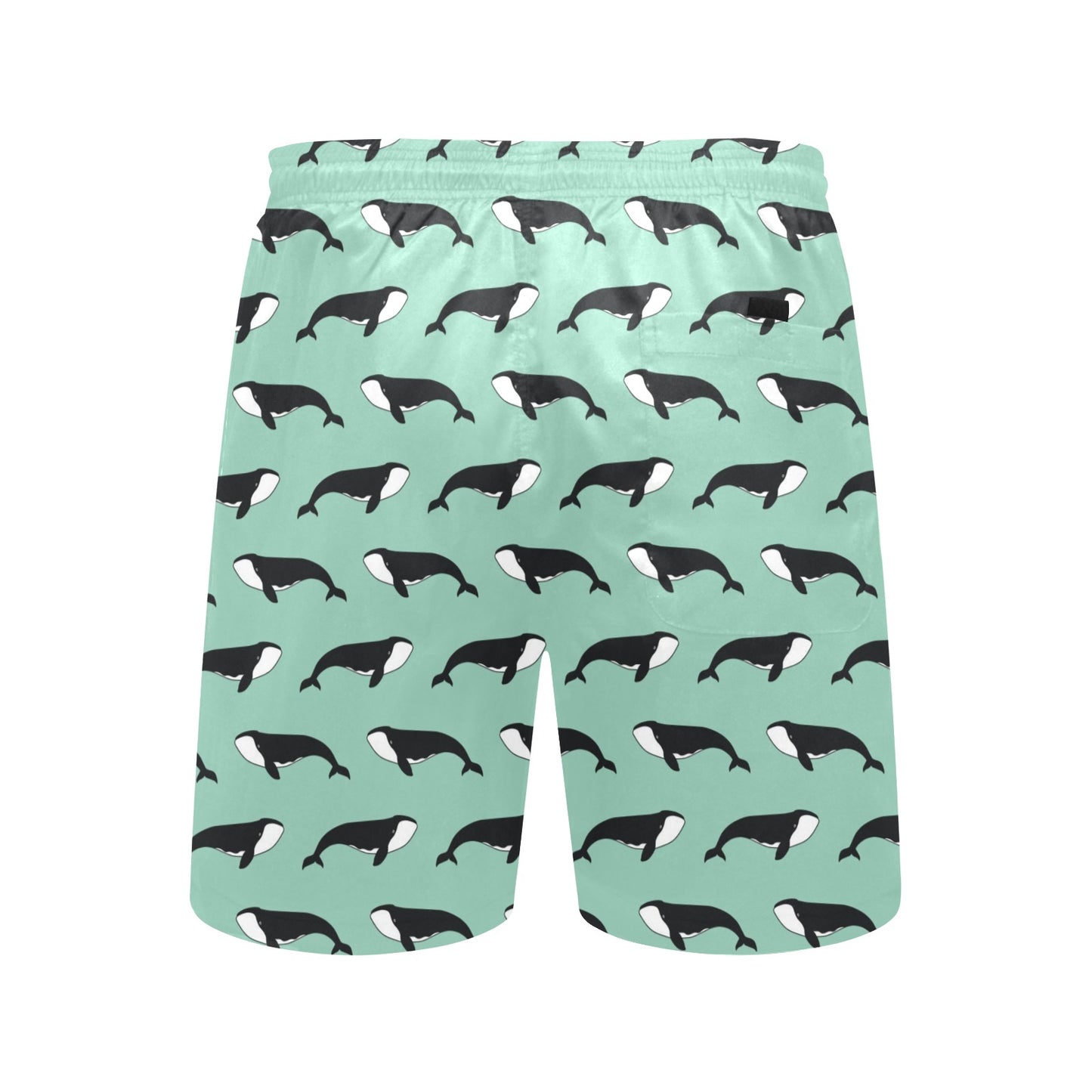 Whale Print Design LKS307 Men's Swim Trunks Beach Shorts