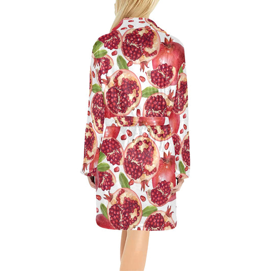 Pomegranate Pattern Print Design PG03 Women's Fleece Robe