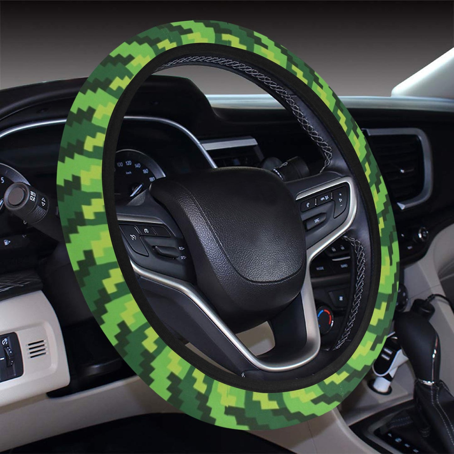 St Patricks Day Houndstooth Pattern Print LKS301 Steering Wheel Cover with Elastic Edge