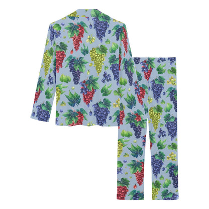 Grape Pattern Print Design GP06 Women's Long Pajama Set