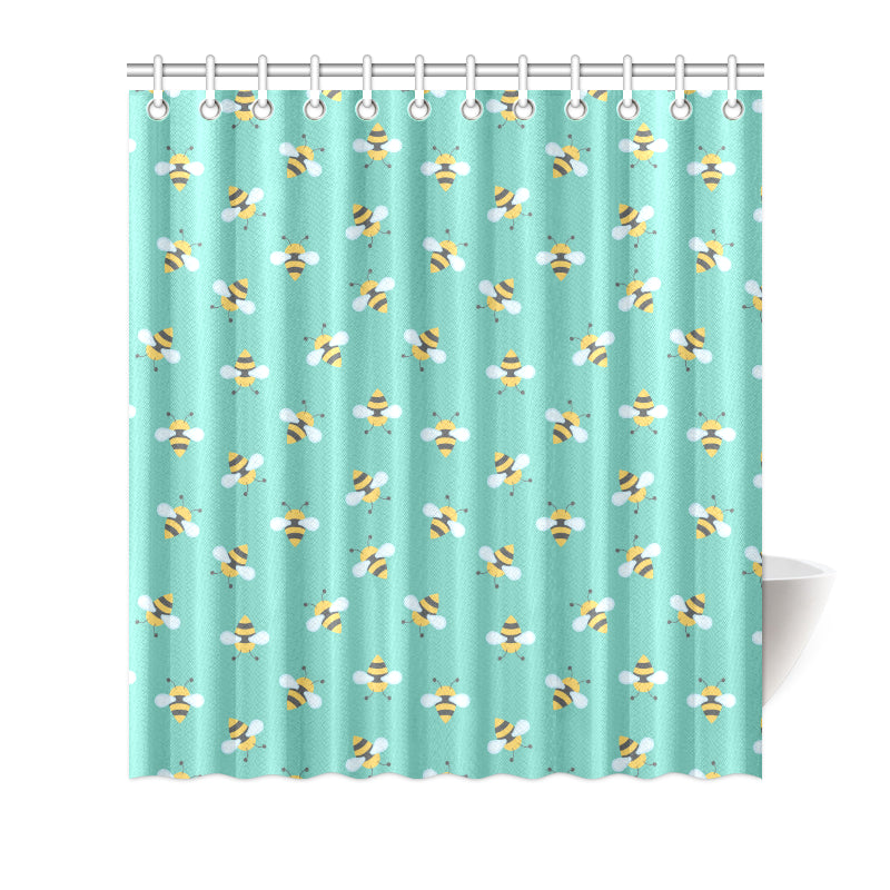 Bee Pattern Print Design 01 Shower Curtain