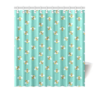 Bee Pattern Print Design 01 Shower Curtain