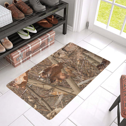 Camo Realistic Tree Forest Autumn Print Rubber Doormat
