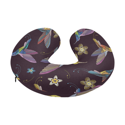 Hummingbird Pattern Print Design 04 U-Shaped Travel Neck Pillow