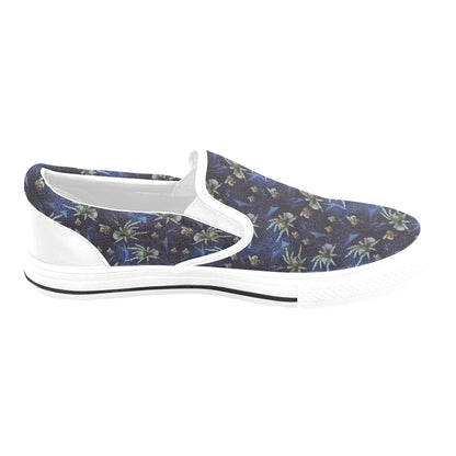 Tarantula Print Design LKS401 White Slip Ons Canvas Women's Shoes