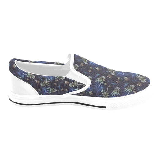 Tarantula Print Design LKS401 White Slip Ons Canvas Women's Shoes