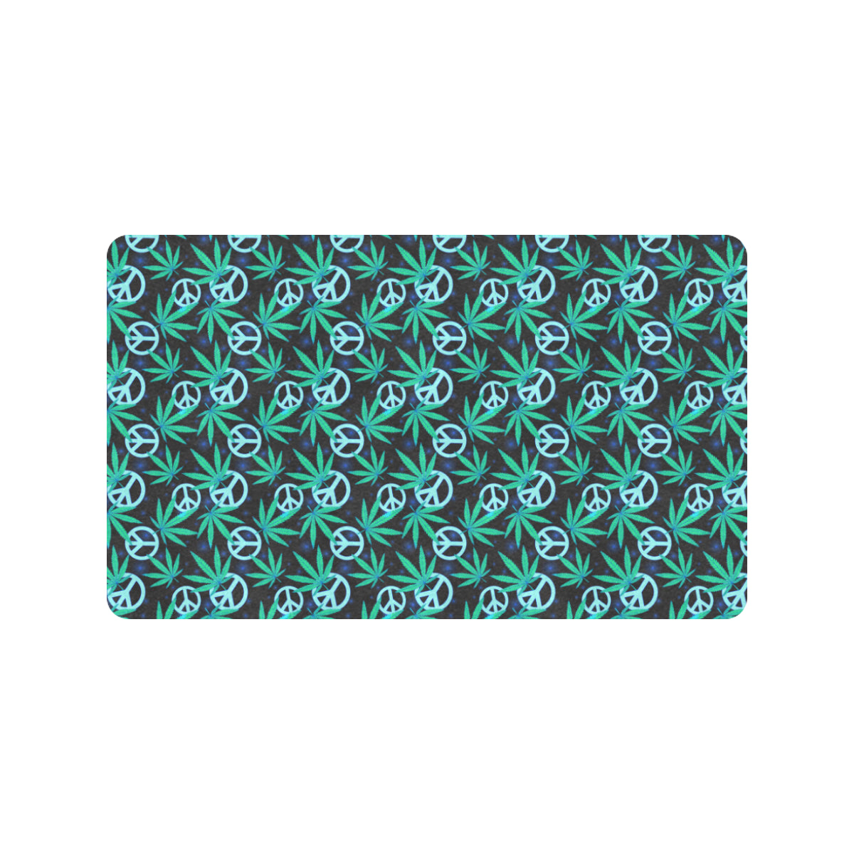 Peace Sign Themed Design Print Rubber Doormat