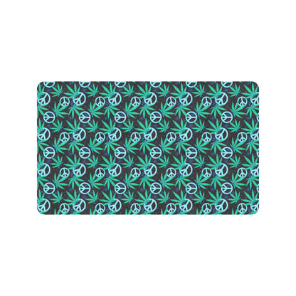 Peace Sign Themed Design Print Rubber Doormat