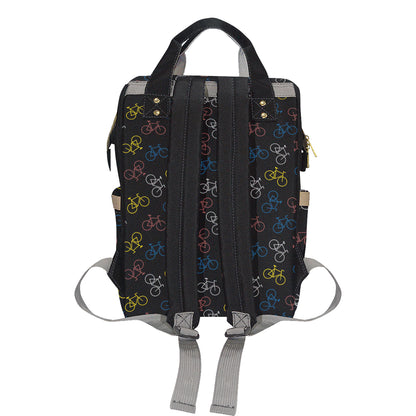 Bicycle Pattern Print Design 03 Diaper Bag Backpack