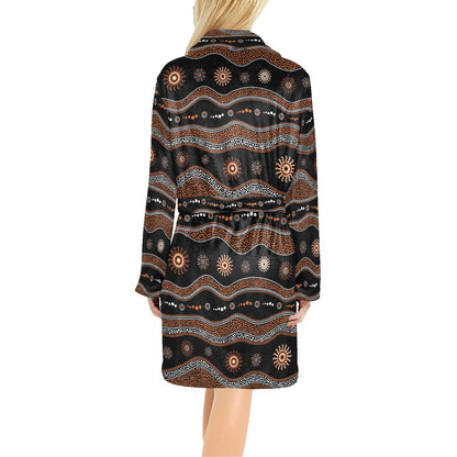 Aboriginal Print Design LKS404 Women's Fleece Robe