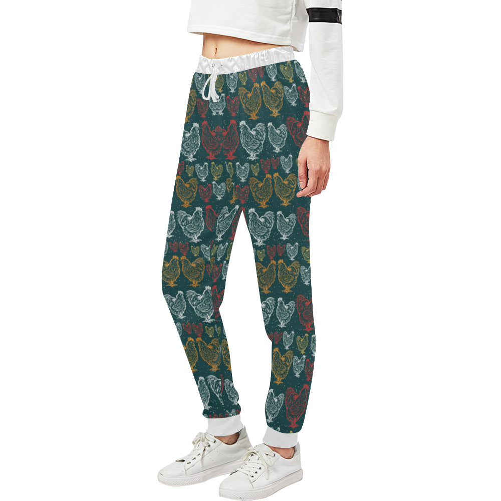Rooster Hand Draw Design Unisex Sweatpants