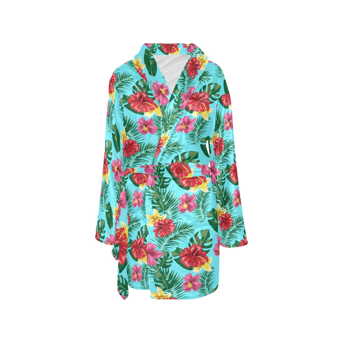 Hibiscus Hawaiian Flower Women's Fleece Robe